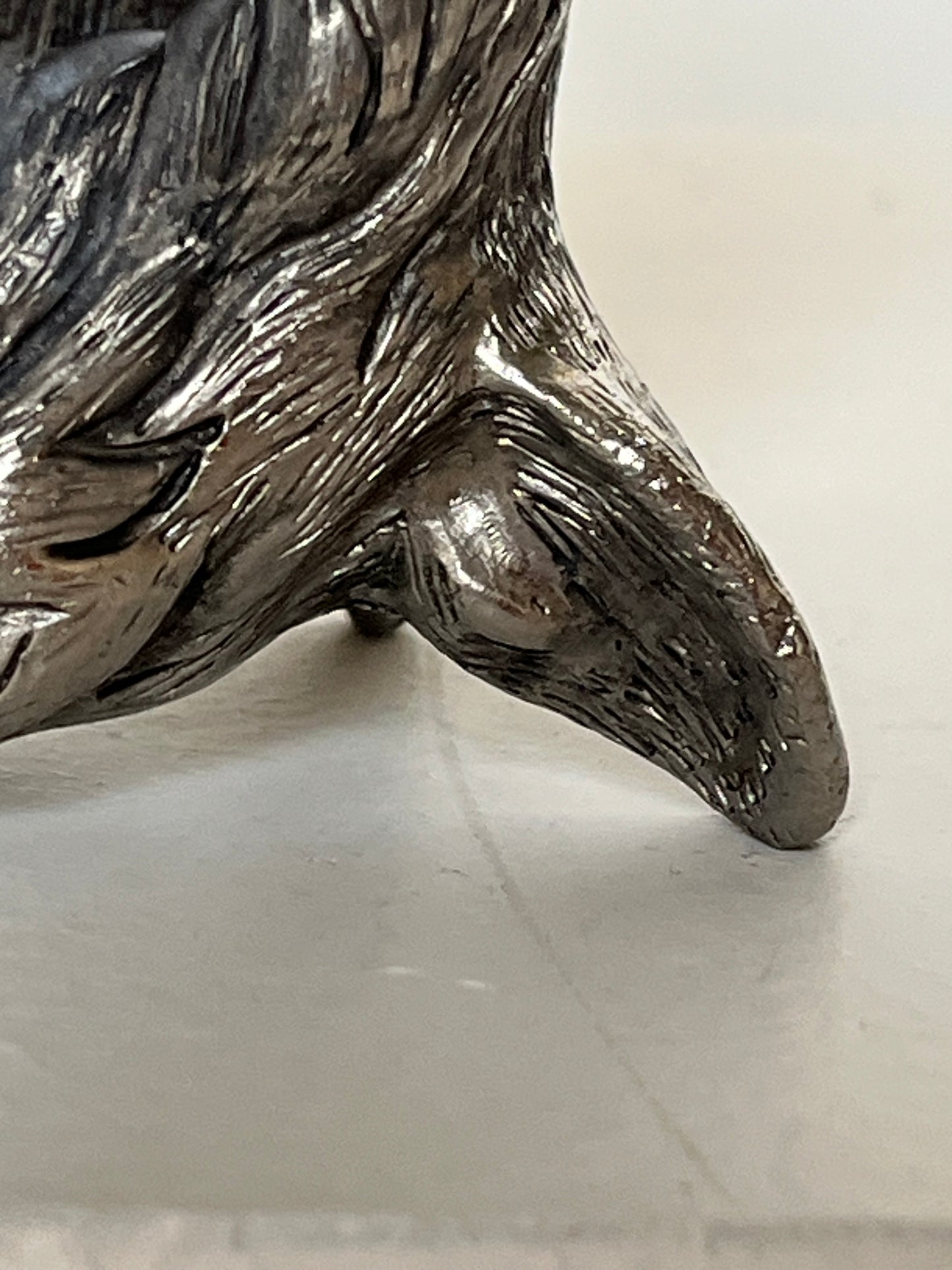 Silver-plated stirrup cup. Fox.