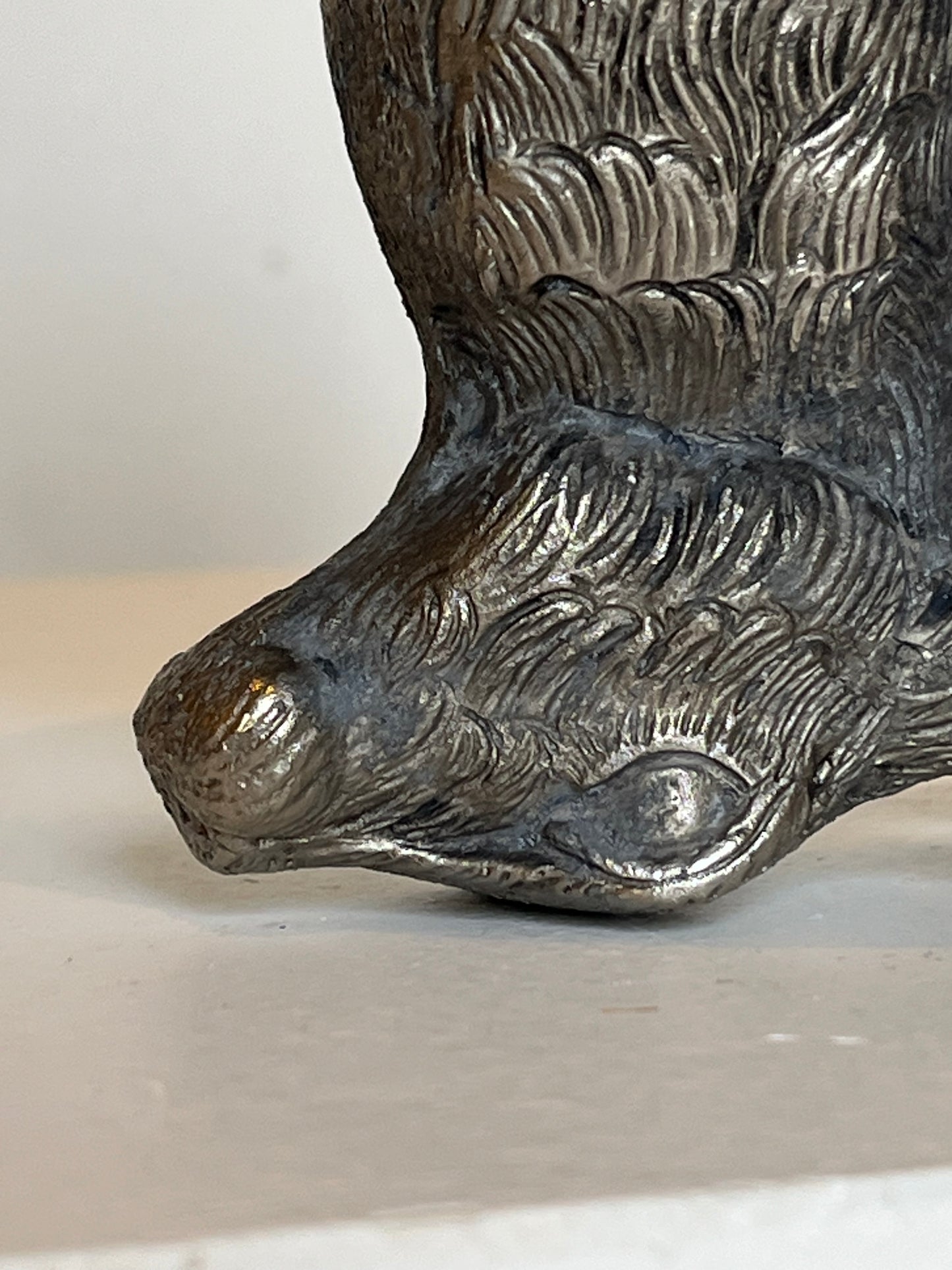 Silver-plated stirrup cup. Rabbit.