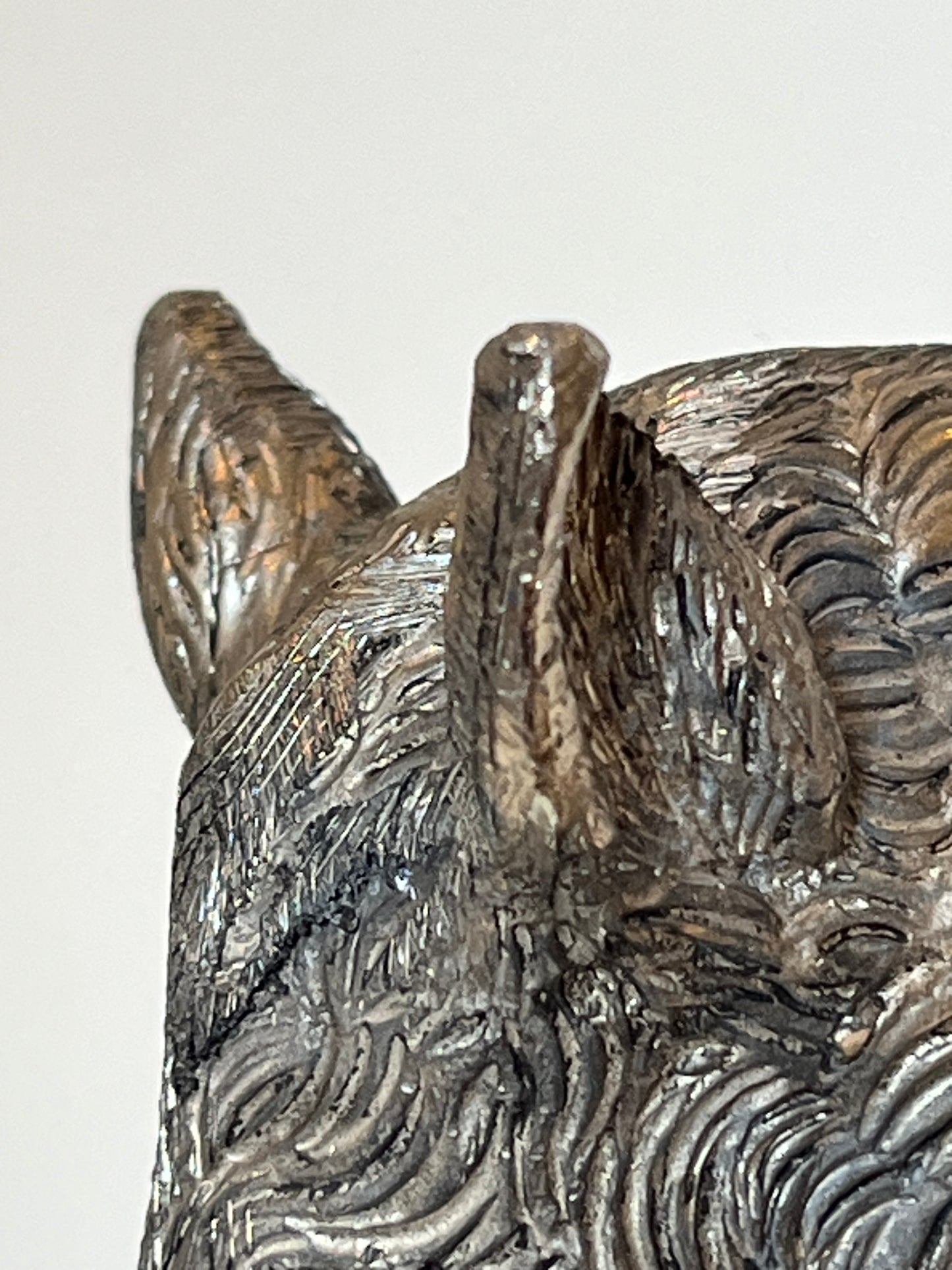 Silver-plated stirrup cup. Boar.
