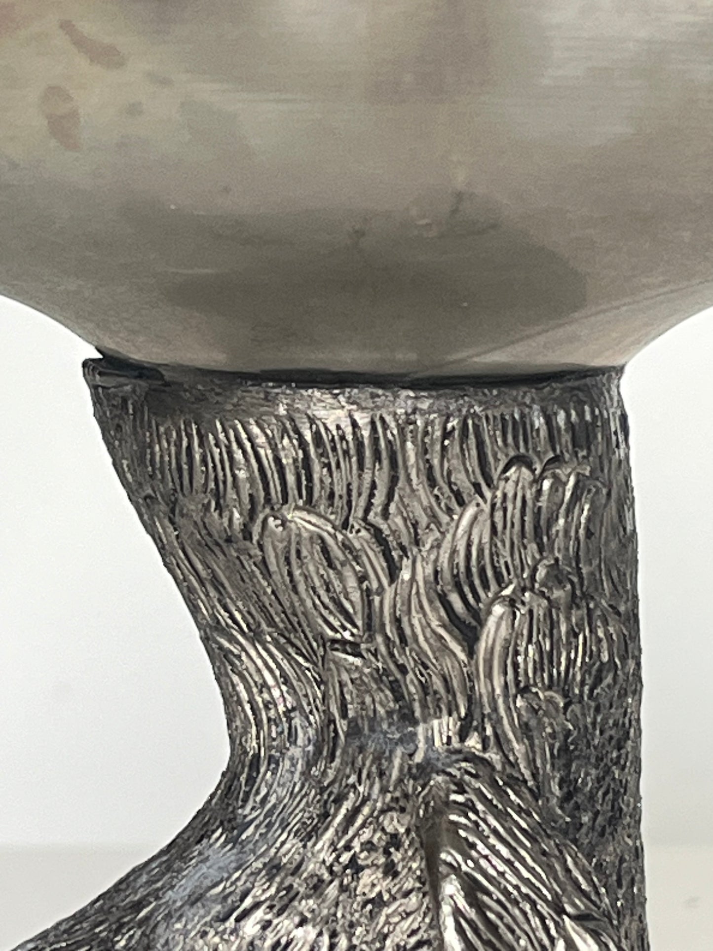 Silver-plated stirrup cup. Dog.