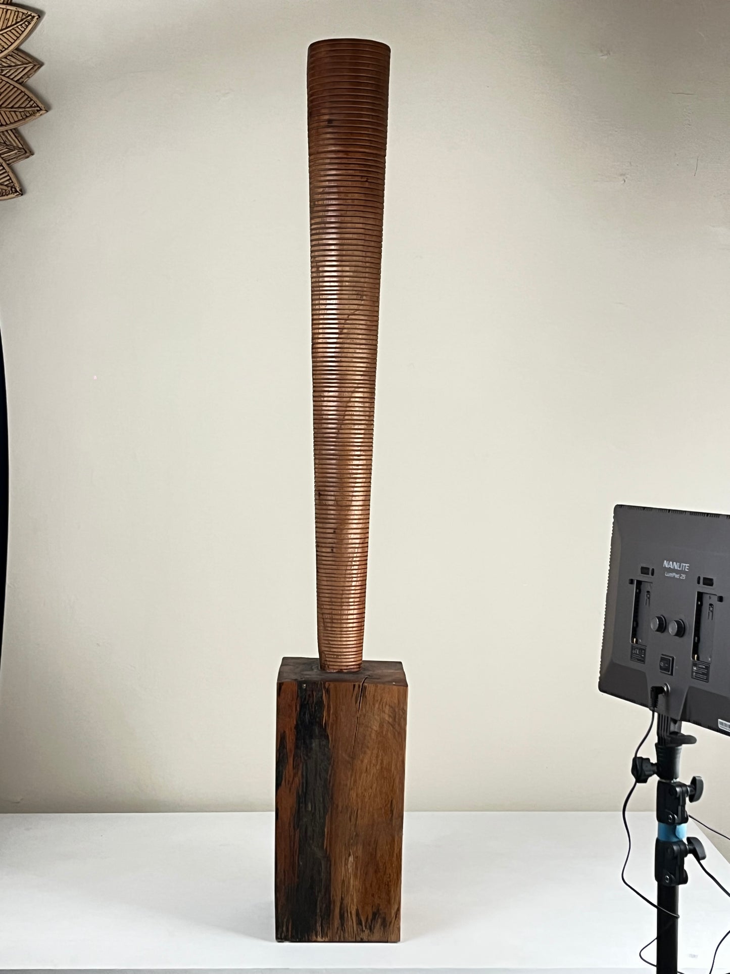 Cone sculpture. Tropic teak.