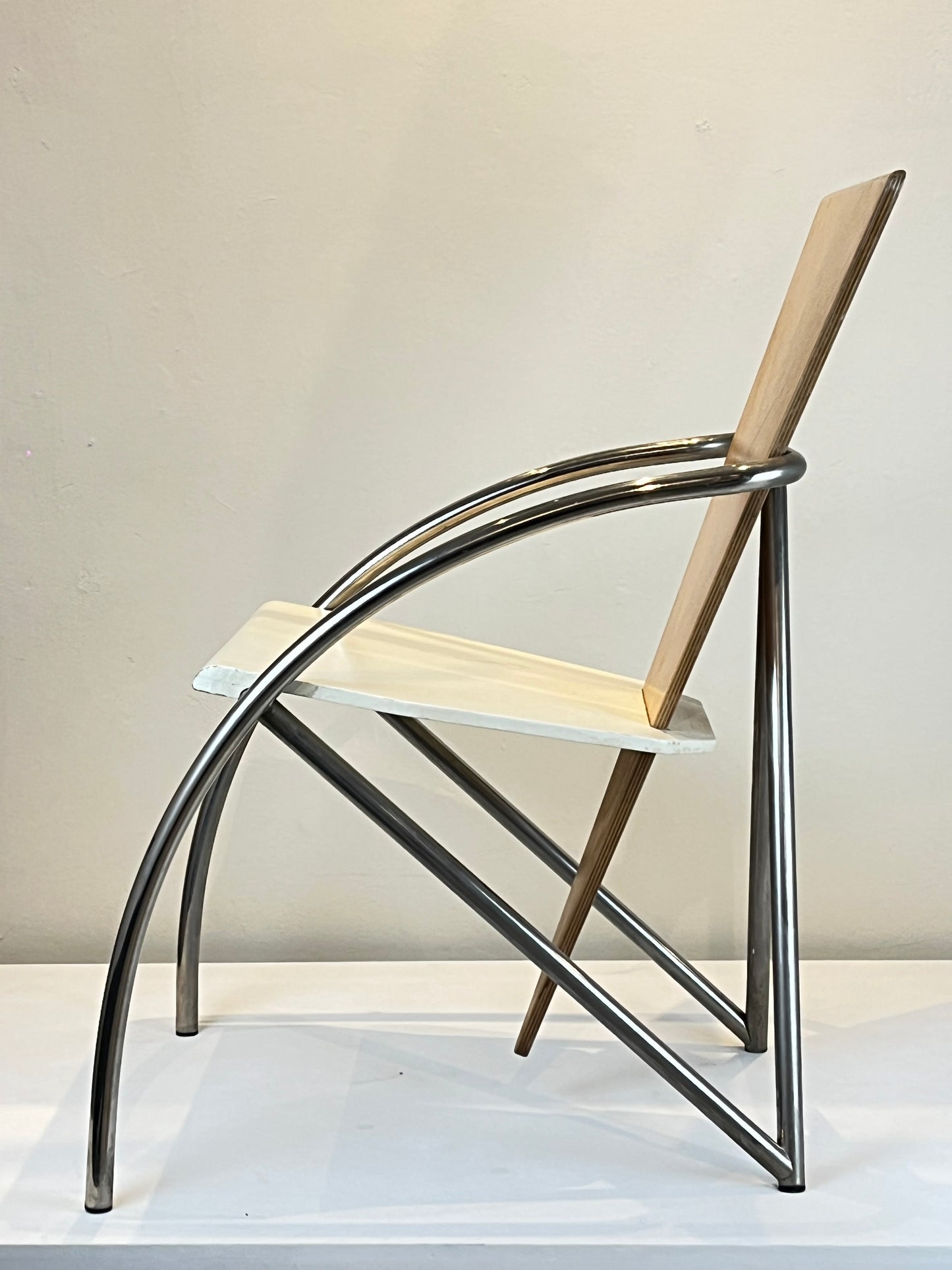 Chair. Wood and steel.