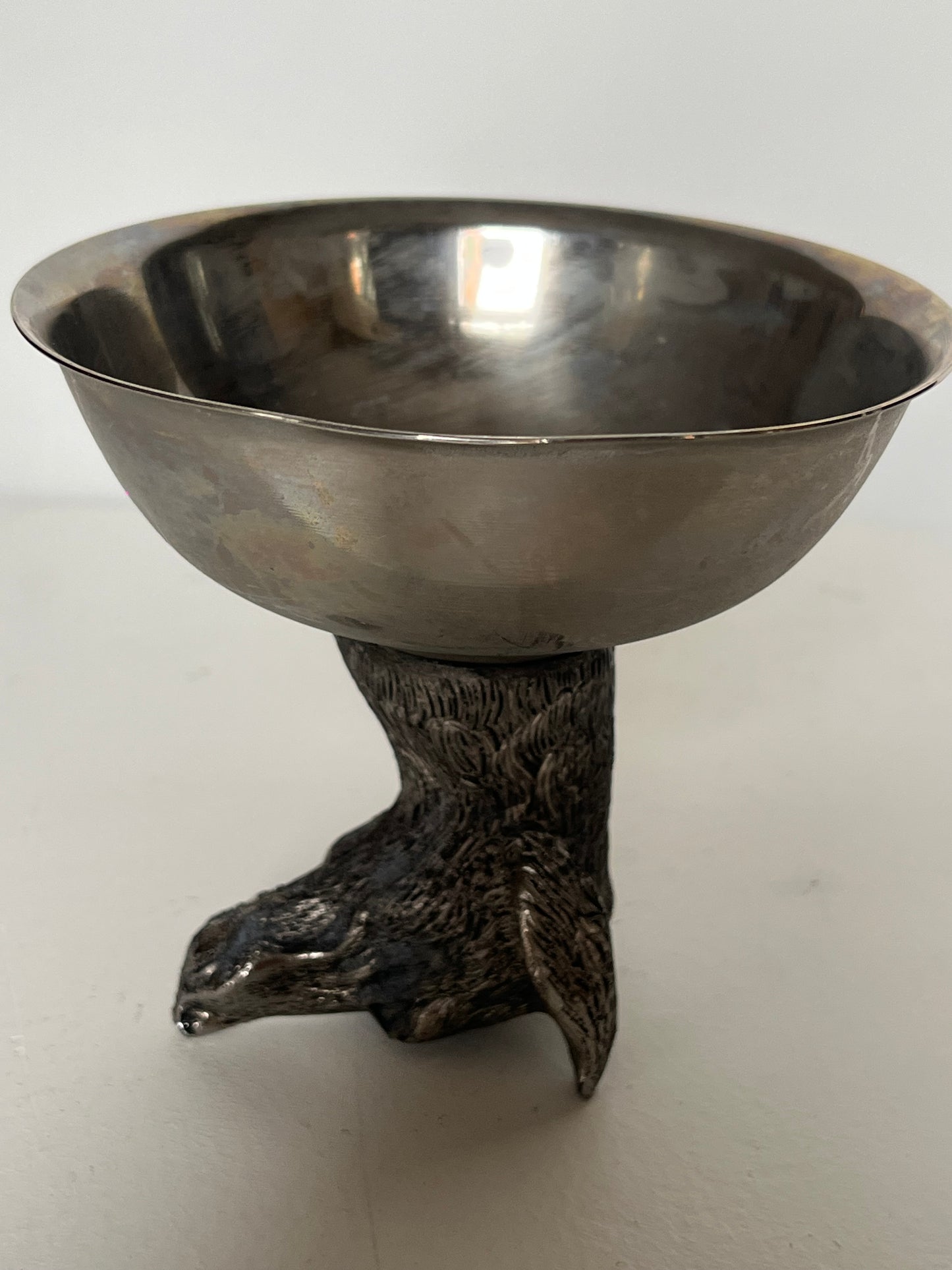 Silver-plated stirrup cup. Dog.