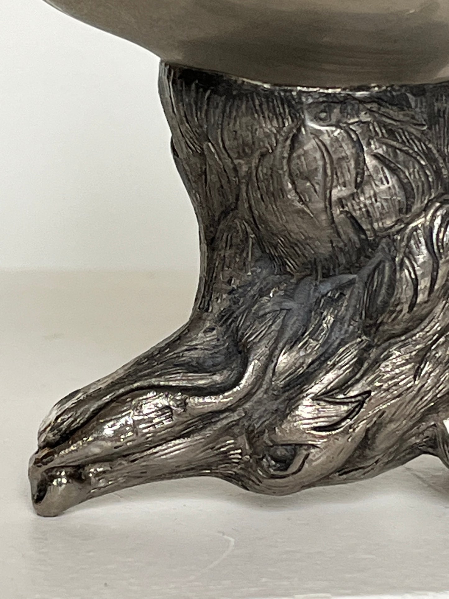Silver-plated stirrup cup. Fox.